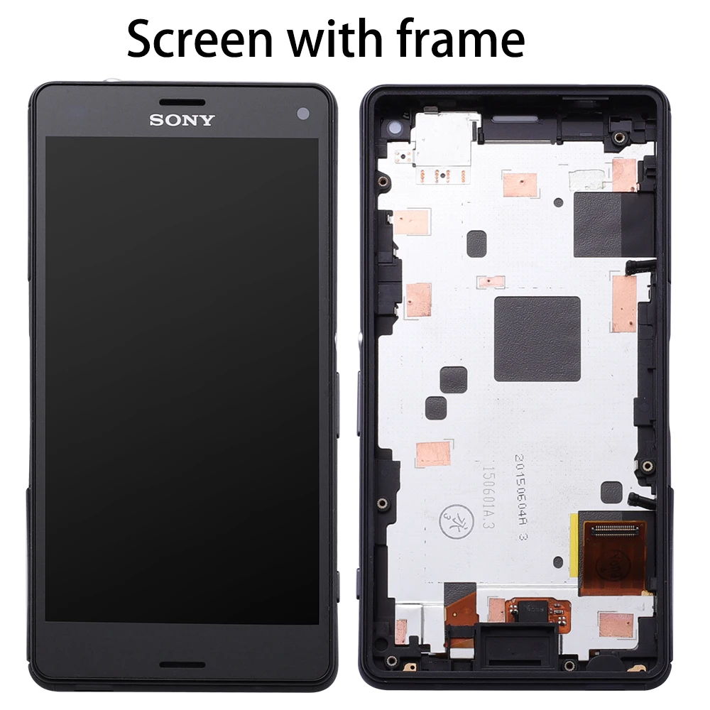 Pаспродажа Сенсорный экран для sony Xperia Z3 compact D5803 D5833 ЖК дисплей дигитайзер сенсор стеклянная панель Xperia Z3 mini в сборе с рамкой