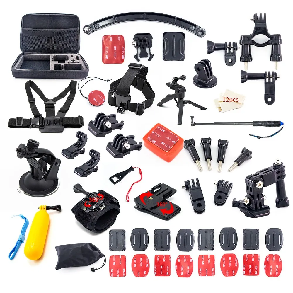 

for Gopro hero 6 5 4 3 Xiaomi Yi 4k Mijia Accessories Kit Tripod Mount Adapter for Go pro SJCAM SJ4 SJ6 Action Sport Camera Set