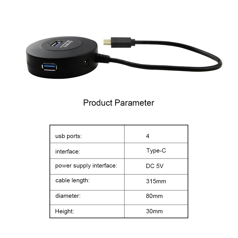 Usb type C концентратор 4 порта мини USB C концентратор высокая скорость 5 Гбит/с USB3.0 концентратор сплиттер с интерфейсом питания для ноутбуков