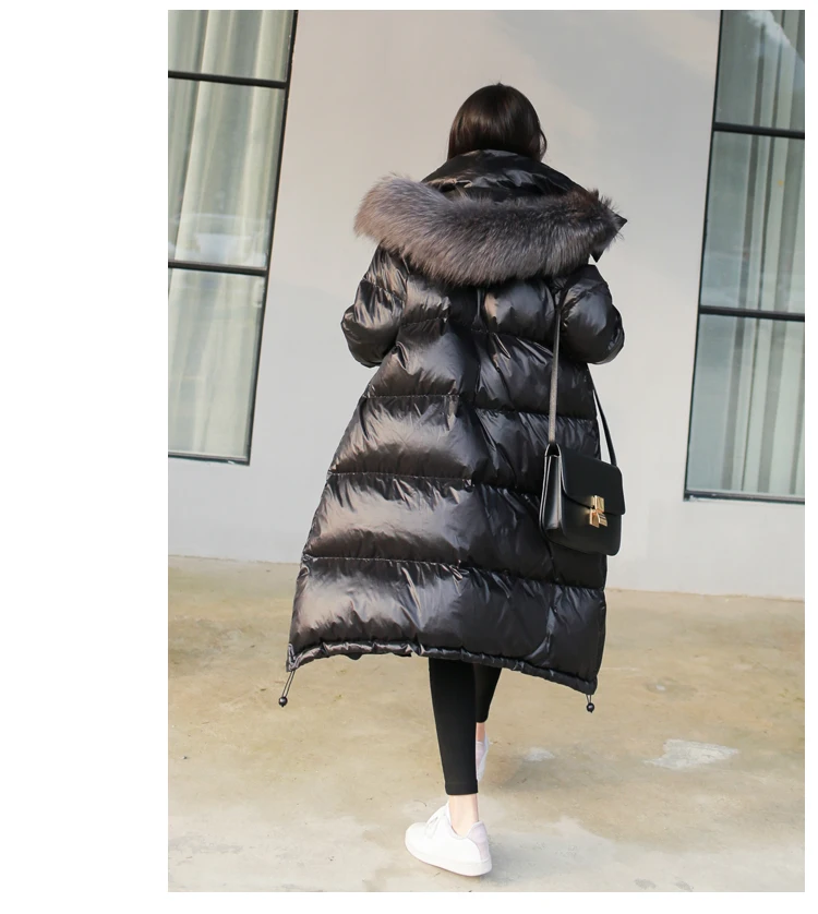 AYUNSUE женский пуховик, зимнее теплое пальто для женщин, воротник из меха енота, корейский утиный пух, пышная куртка, Chaquetas Mujer