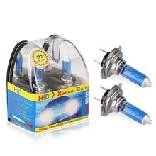 2PCS H7 halogen Headlight font b Lamp b font 12V 55W 5000K 6000K Super White Car
