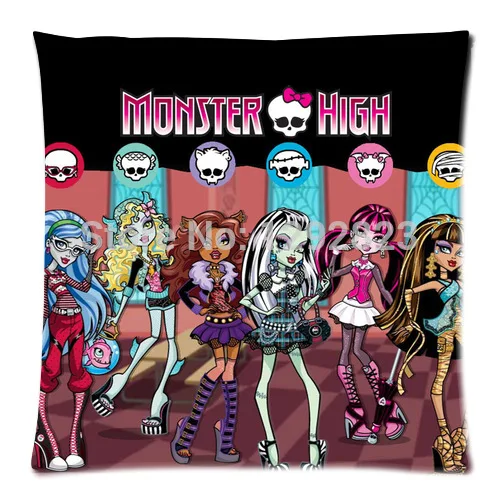 Monster High Custom Zippered Pillow Case 18x18 (one side) New Arrival Cushion Cover Pillowcase 