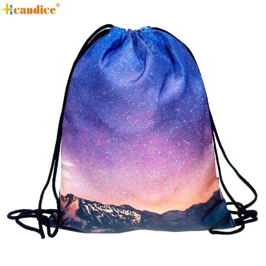 

Naivety 2016 New Fashion Unisex Backpacks Landscape 3D Printing Drawstring Bags AUG22 drop shipping