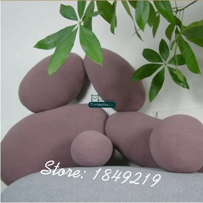 Dorimytrader Fashion DIY Cobblestone Cushion Pillow Roon Decoration Emulational Stone Shape Children Play Toy DY61089(2)