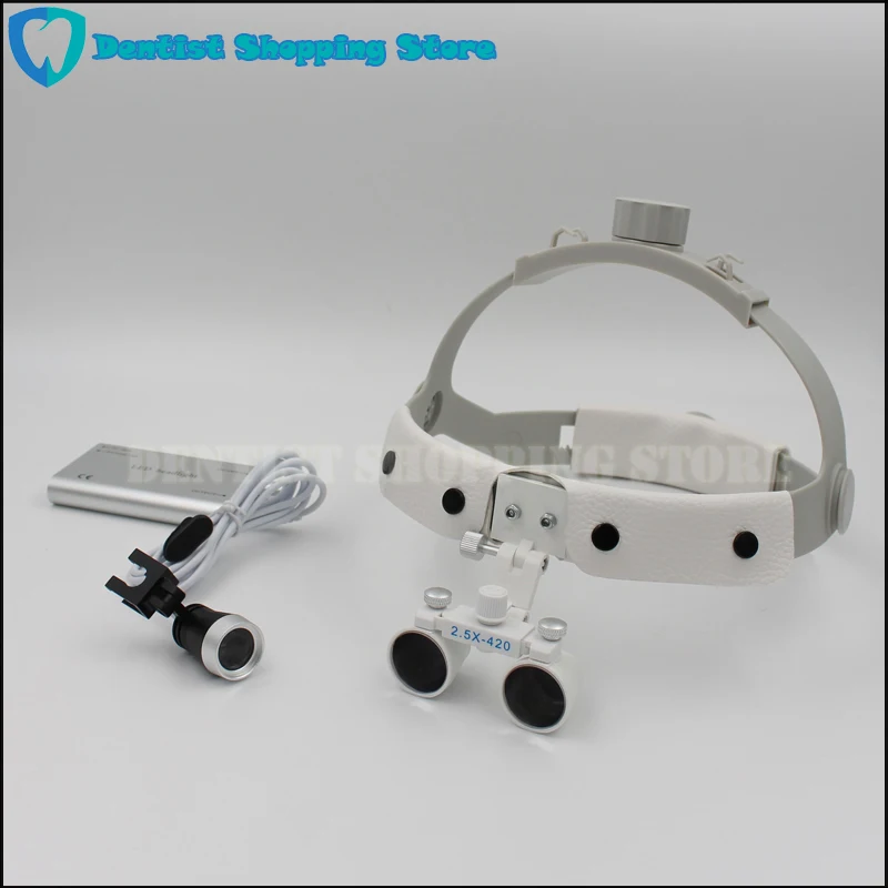  2.5X 3.5X headset Dental Loupe with LED headlight magnifier high quality adjustable angle easy use - 32892412094