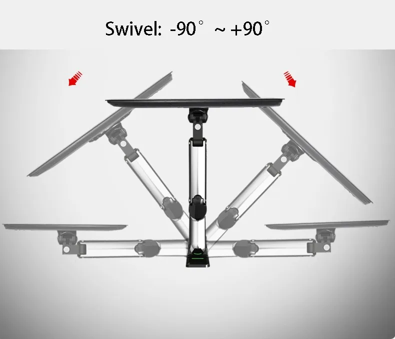 360 градусов газовая пружина алюминий 1"-27" монитор держатель Arm NB F150 светодиодный ЖК-телевизор настенное крепление