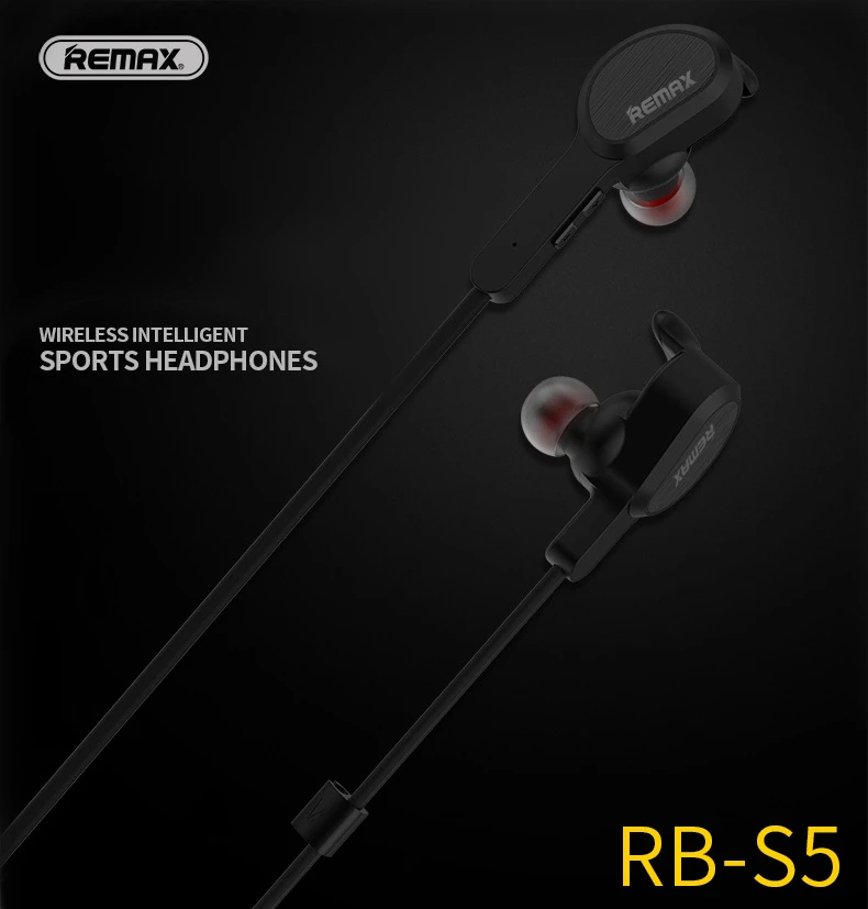 Оригинальные беспроводные наушники remax RB-S5, спортивные наушники Bluetooth V4.1, стерео наушники, гарнитура для телефонов iPhone, iPad, Xiaomi