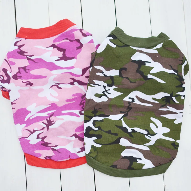 

New Fashion Camouflage Cat Costumes suit clothes Army Green Pink Vest Clothes Pet Puppey Product For Dog Cat Spring Autumn