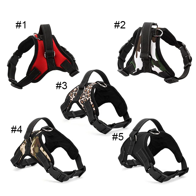 

Dog Adjustable Harness Pets Collar Leopard Professional Outdoor Dogs Hand Strap For Small Large Pet Pitbulls Harnesses Breakaway