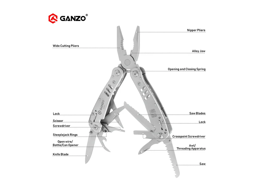 Ganzo высококачественные многофункциональные складные плоскогубцы из нержавеющей стали G301 комбинированные плоскогубцы для повседневного использования многофункциональный инструмент с сумкой для инструментов