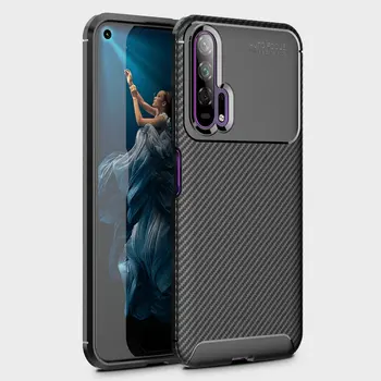 

30pcs/lot For Huawei Honor 20 Flexible Carbon Fiber Shockproof Rugged Case For Huawei Honor 20 Pro
