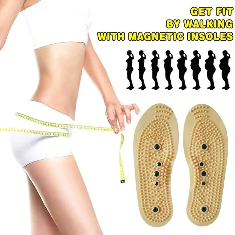 

1 pair Magnetic Therapy Slimming Insoles for Weight Loss Massage Cushion Foot Care Shoes Mat Pad Brown Insole Foot care tools