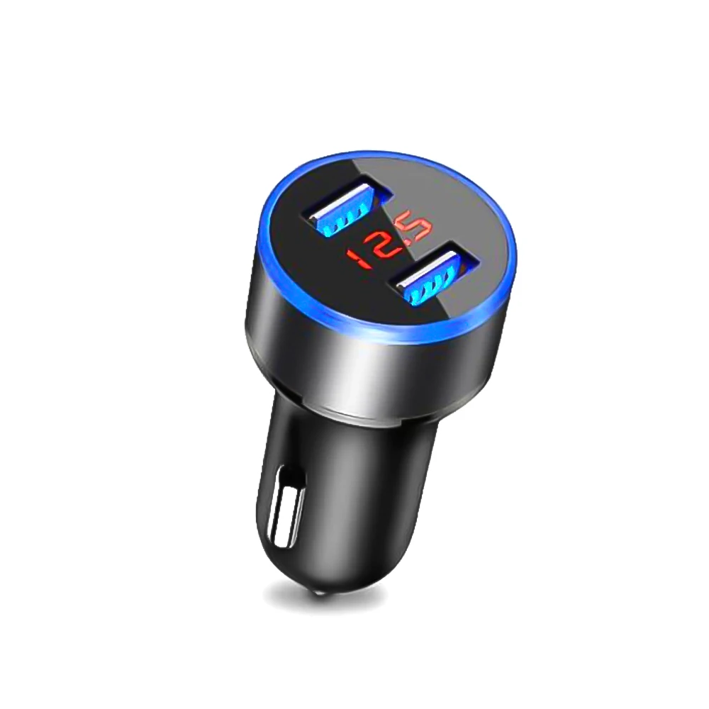 Двойной Переходник USB для зарядки в машине 3.1A цифровой светодиодный дисплей напряжения/тока Автомобильное зарядное устройство прикуриватель Зарядка телефона