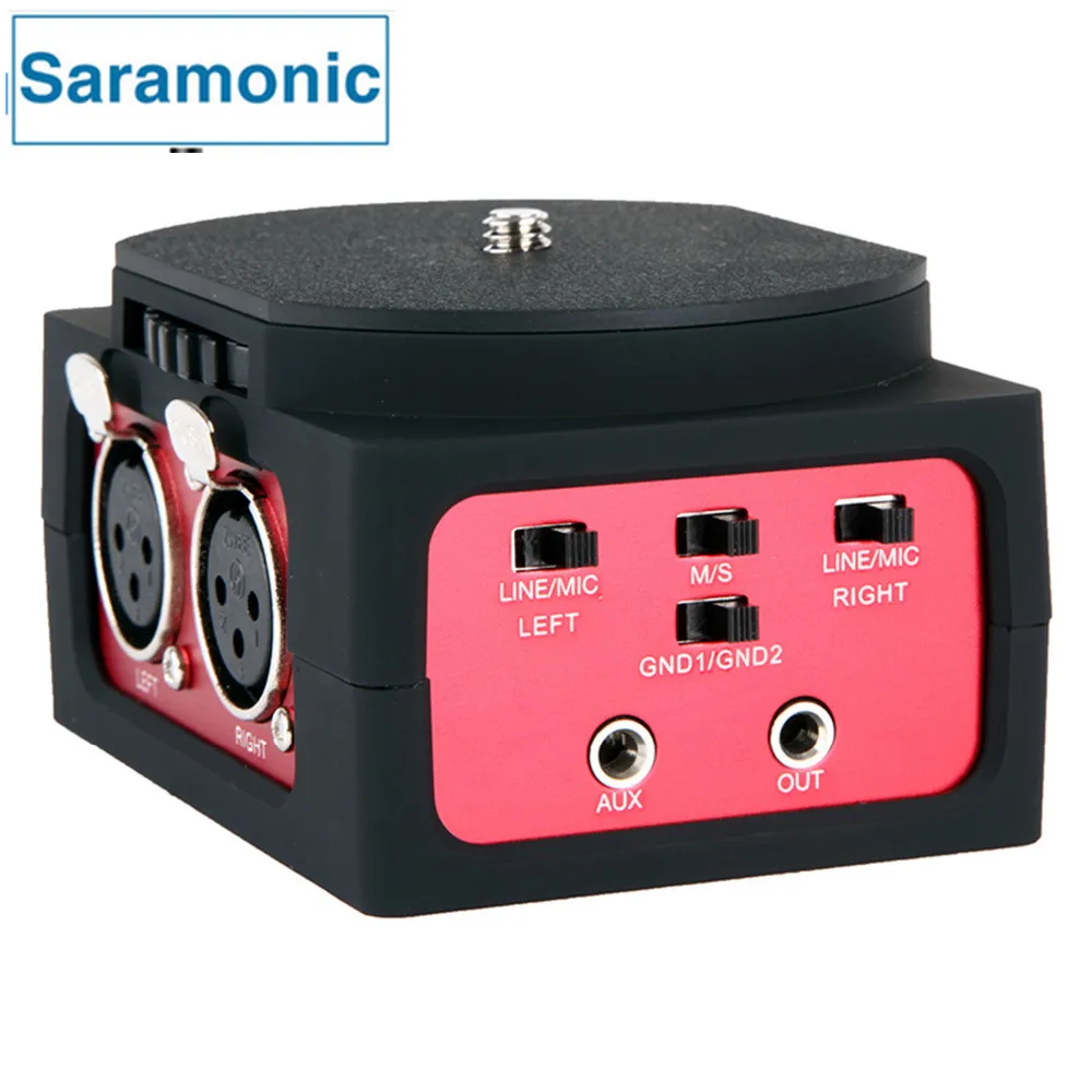 Saramonic-SR-AX101-2-Channel-Audio-Mixer-Microphone-Adapter-with-XLR-3-5mm-Inteface-for-Canon