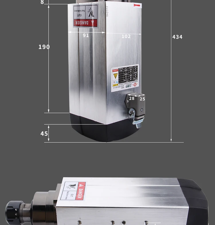 Changsheng 3.5kw/4.5kw/6.0kw/7.5kw квадратный с воздушным охлаждением высокоскоростной шпиндель с гравировкой мотор шпинделя с воздушным охлаждением