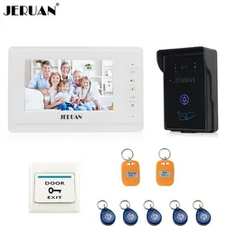 JERUAN 7 дюймовый дверной видеозвонок, домофон, громкоговоритель домофона, наружная Индукционная карта и сенсорная панель