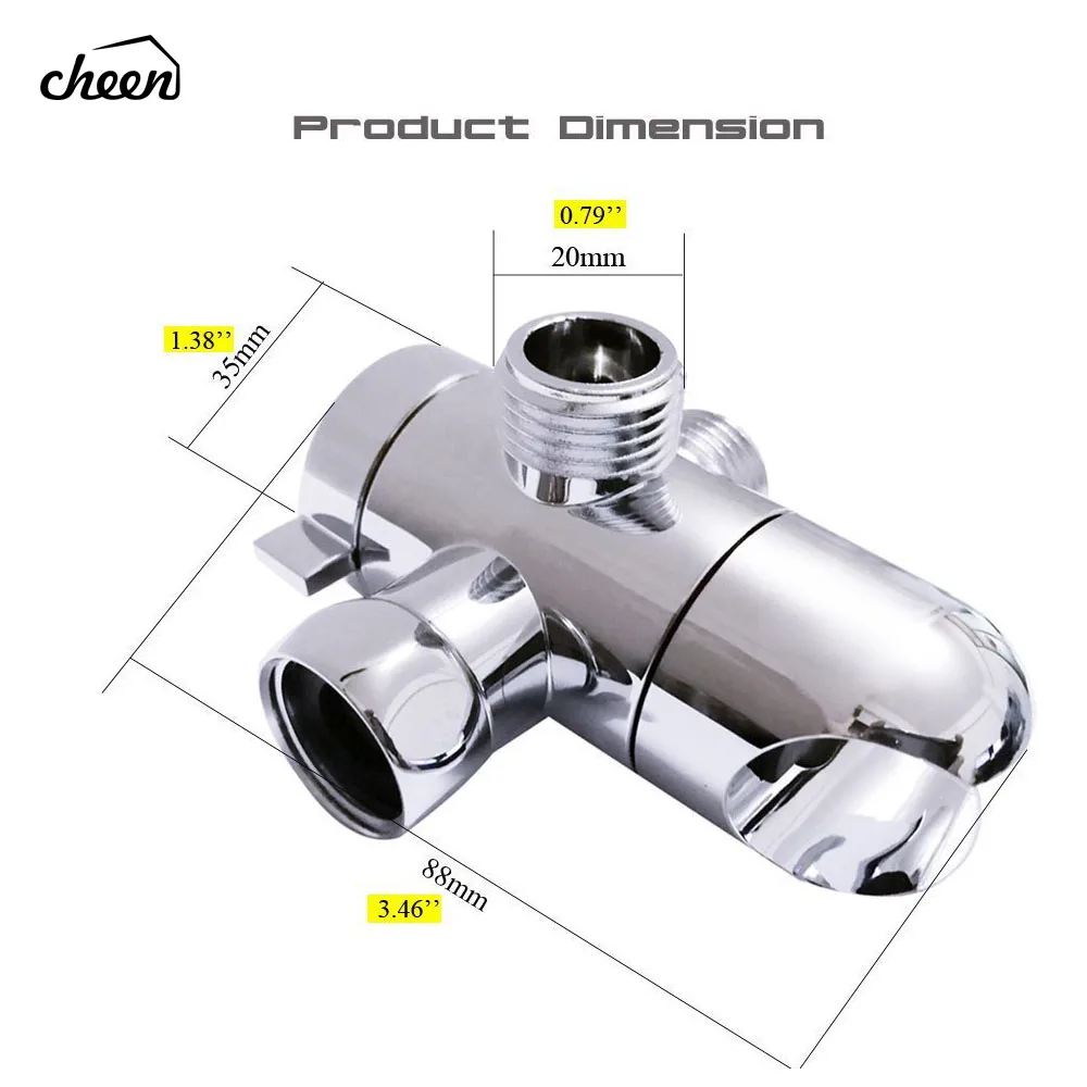 Cheen Универсальный 3 Way держатель душевой головки экономии воды переключатель Combo полированный хром Настенный душ клапан Скоба-фиксатор