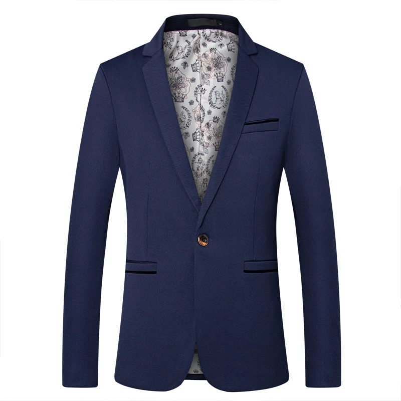 

2019 New Men's jackets Slim Button Suit tops casual blazer men Design Solid Coat Jacket For Men Blazer black Jacket Plus Size