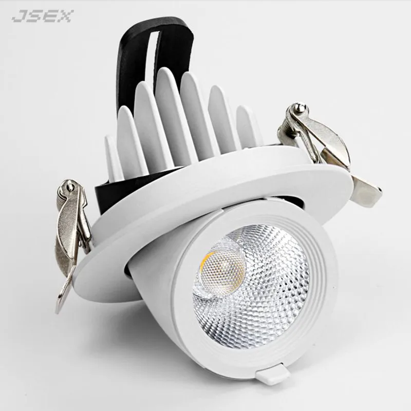 

Dimmable Embedded Retractable LED Downlights 10W20W30W AC85-265V Adjustable 360° COB LED Ceiling Spot Lights Indoor Lighting