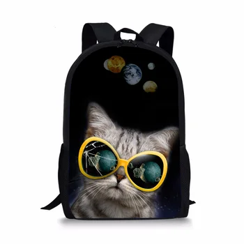 

Cool Cats School Bags For Girls and Boys Funny Galaxy Knapsacks Students Kids Schoolbags Book Bag Shoulder Back Pack Backbag