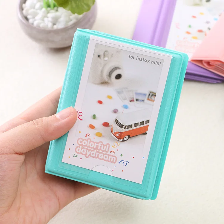 28 карманов Polaroid Фотоальбом мини мгновенный чехол для хранения фотографий для Fujifilm Instax Mini Фильм 8 Корея альбом для фотоаппарата Instax Fotografia - Цвет: Зеленый
