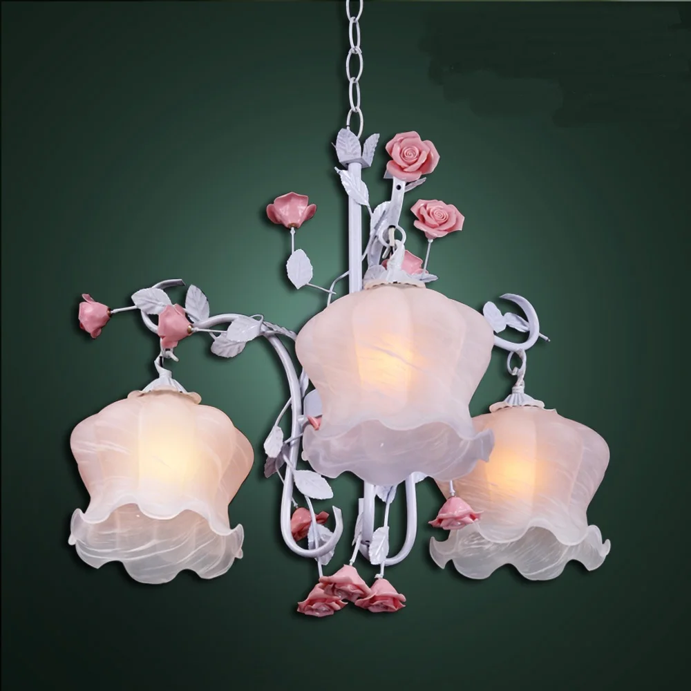 

lanterns lamp pendant 3 HEADS FLOWER Rural style lamps and lights bedroom lamp pendant lamp hd0024 Pendant Lights