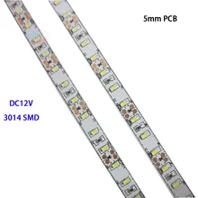 5M DC12V High Bright 5mm PCB 3014 SMD 120leds/M LED Strip tape Natural White/White/warm white/Red/blue/Green/Yellow