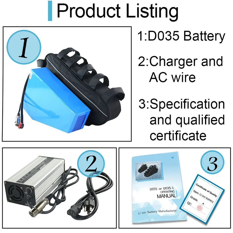 Cheap UPP Triangle Battery 52V 35Ah Super Capacity with LG Cells+4A Fast Charger 52V Ebike Lithium Battery with Long Distance 1