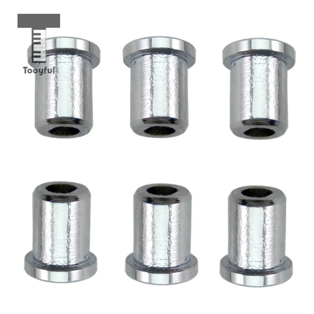 Tooyful 6PCS Guitar String Mounting Ferrules Through Body Bushings for Electric Guitar Silver