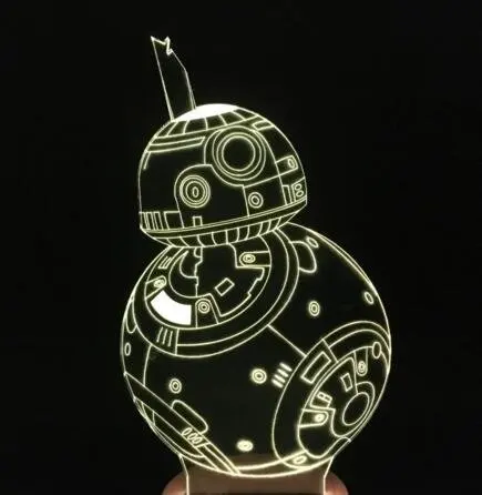 Звездные войны Робот BB 8 BB8 3D Сенсорная лампа Настольная Светодиодная идеальный
