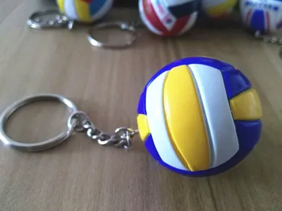 20 шт./лот волейбольное кольцо для ключей пвх 3,7 см брелок подарки другу 4 цвета - Цвет: NO18