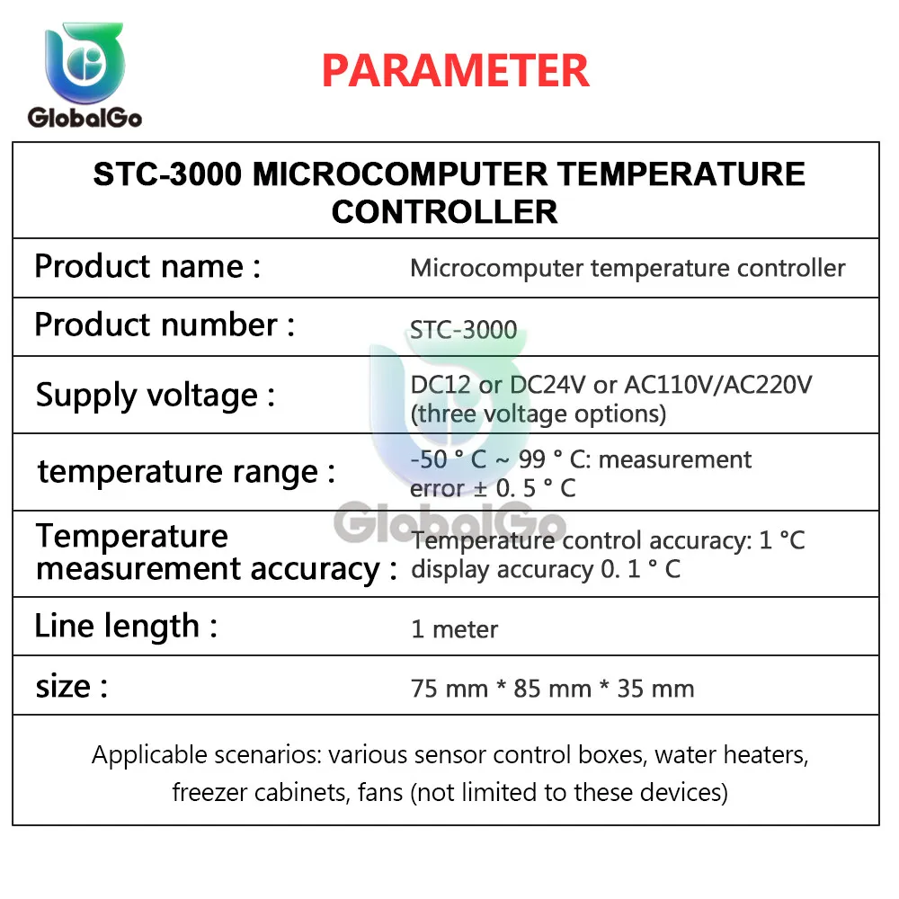 STC-3000 светодиодный цифровой регулятор температуры Термостат инкубатора термометр нагревательный датчик охлаждения метр AC220V 110 V DC 12 V 24 V