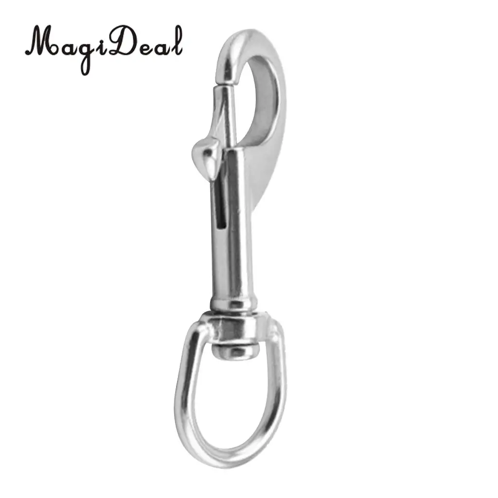 

MagiDeal Heavy Duty 80mm 304 Stainless Steel Round Eye Swivel Snap Hooks Pet Buckle Trigger Clip Clasp Dog Horse Lead Keychain