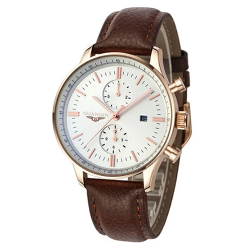 

Original GUANQIN Men Watch Luminous Men Leather Watches Fashion Business Men Quartz Watch 30 Waterproof Wrist Watch for Men
