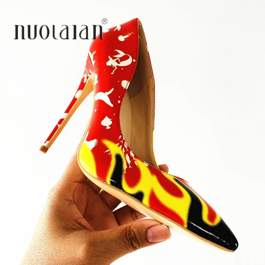 

8 10 12CM women pumps patent leather high heel pumps shoes for women sexy pointed toe high heels party wedding shoes woman