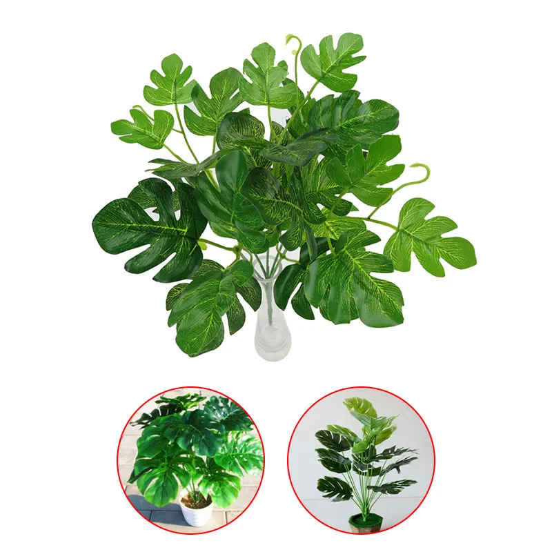 

Simulation Plant Large 5 Head Ornament Restaurant Foliage Decor Artificial Fern Home Turtle Monstera Leaf Festival