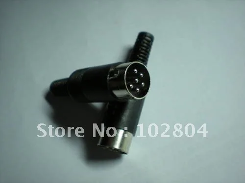 

DIN Plug Connector 6 Pin with Plastic Handle 6 pcs per Lot