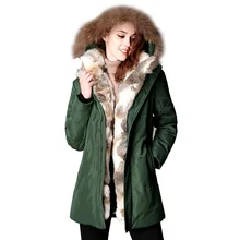 Новинка, зимняя женская пуховая куртка, Женская куртка с мехом енота, с капюшоном, утиный пух, пальто, теплое длинное пальто, утепленные парки, Abrigo Mujer