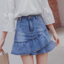 На лето и весну Индивидуальные Женский рыбий хвост мини юбка трапециевидной формы Тонкий воланами оборками трубы Русалка Высокая талия