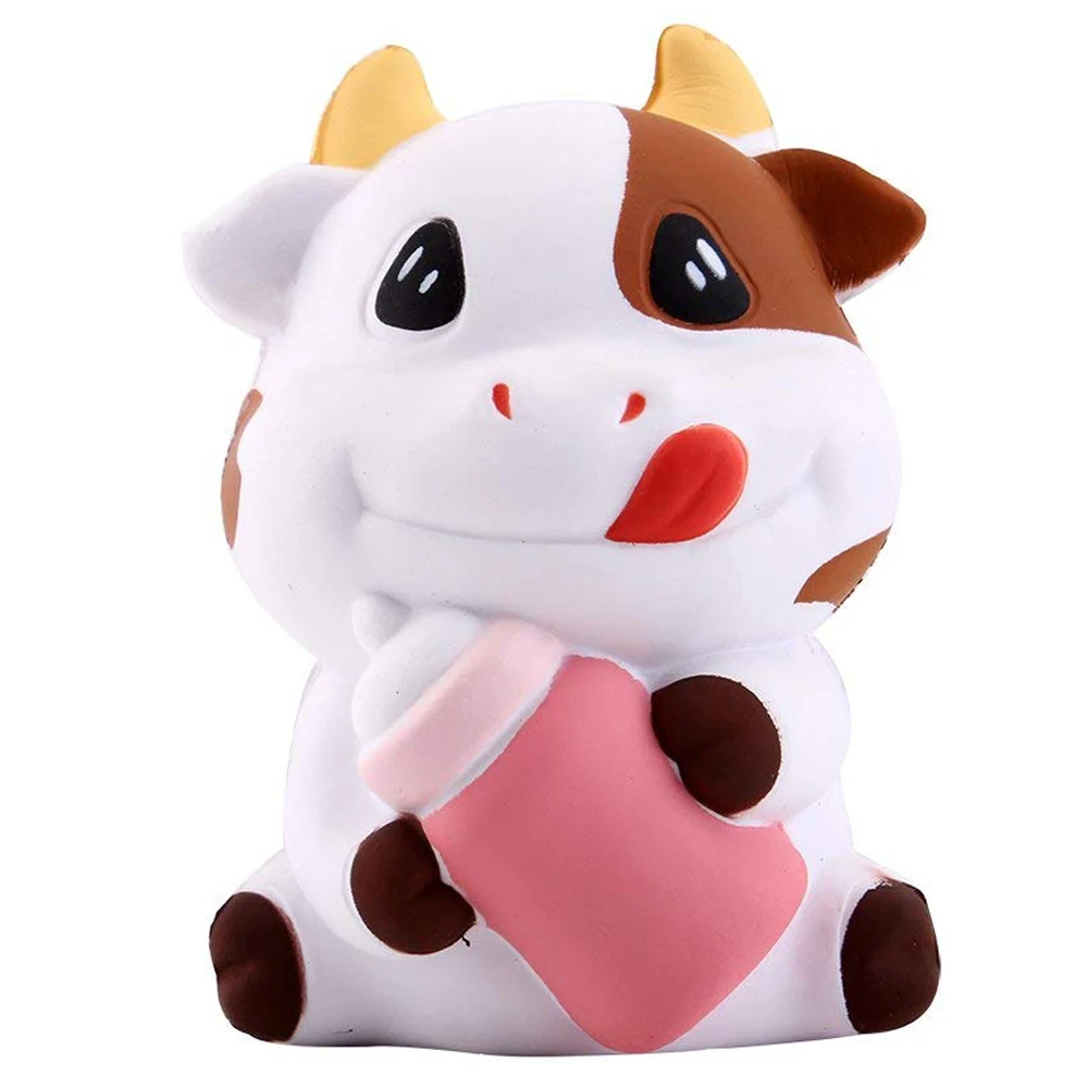 New Cute Bottle Cow Squishy Simulation Cream Scented Slow Rising Soft Squeeze Toy Stress Relief Novelty Fun for Kid Xmas Gift