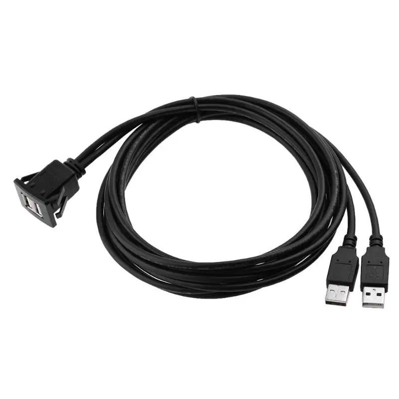 

Dual USB2.0 A Male to Female 2m/6.5ft Car Panel Flush Mount Extension Cable for Car Truck Boat Motorcycle Dashboard Panel