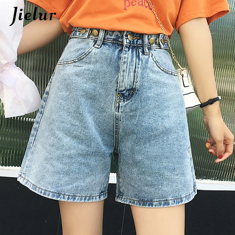 

Jielur Short Jeans Women Solid Color 2019 Summer New Jean Femme Korean Style Fashion Feminino Trousers High Waist Denim Shorts