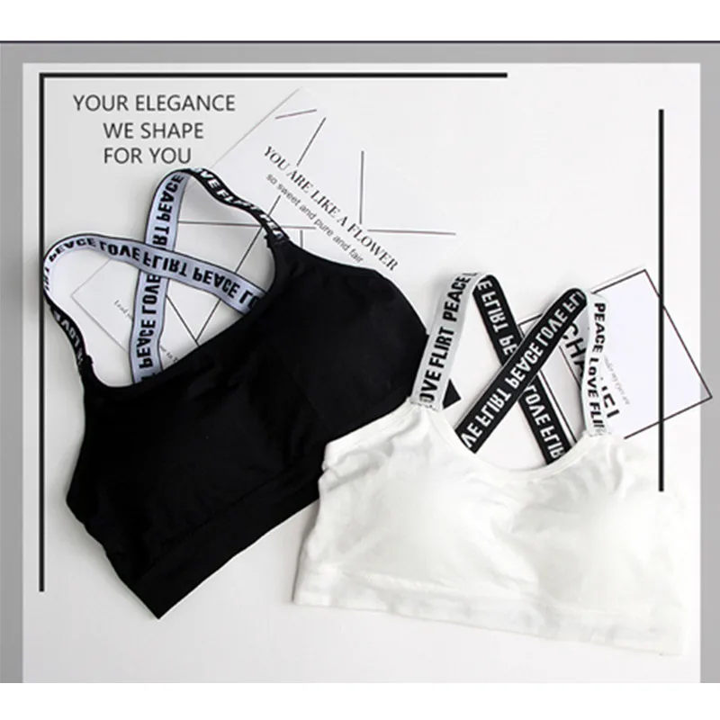 Women Sport Bra  Black White Fitness Top Letters Yoga Bra For Cup A-D Running Yoga Gym Fitness Crop Top Women Push Up Sports Bra16