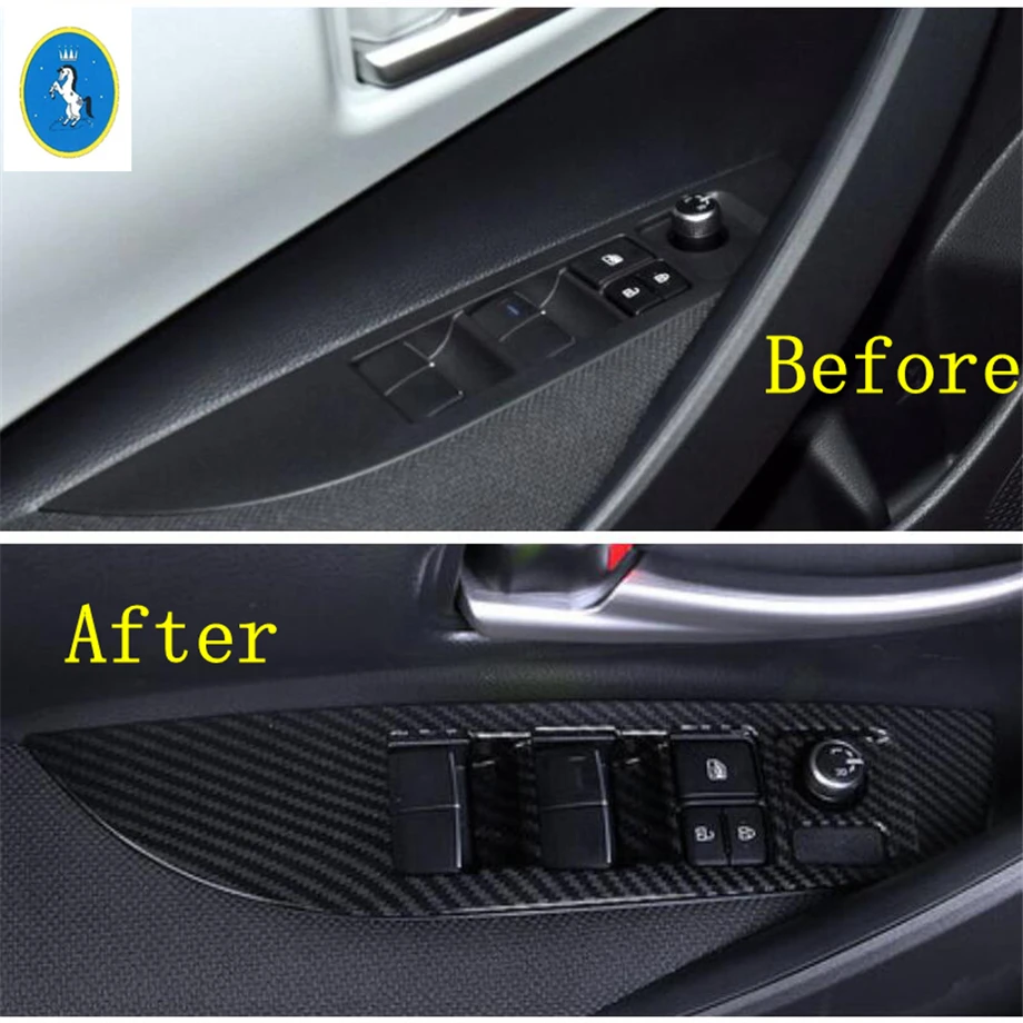 

Yimaautotrims Auto Accessory Inside Door Handle Panel Surround Window Lift Switch Trim Fit For Toyota Corolla 2019 2020 ABS