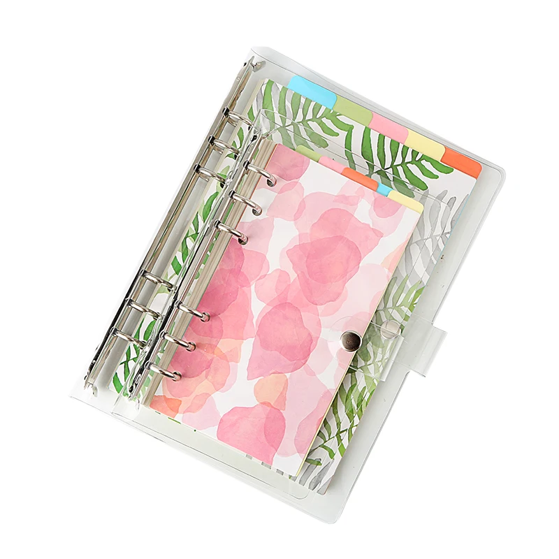 

A6 A5 PVC Spiral Notebook Ring Loose Leaf Binder Journal 180 Pages(Square Grid/Ruled) + Index Divider Tabs+Ziplock Pouch