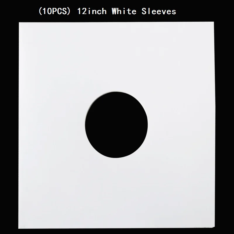 10 шт. жесткий картон внешняя крышка рукава куртки для 12 дюймов LP 10 дюймов 7 дюймовые часы с записью времени - Color: 12in Hole White