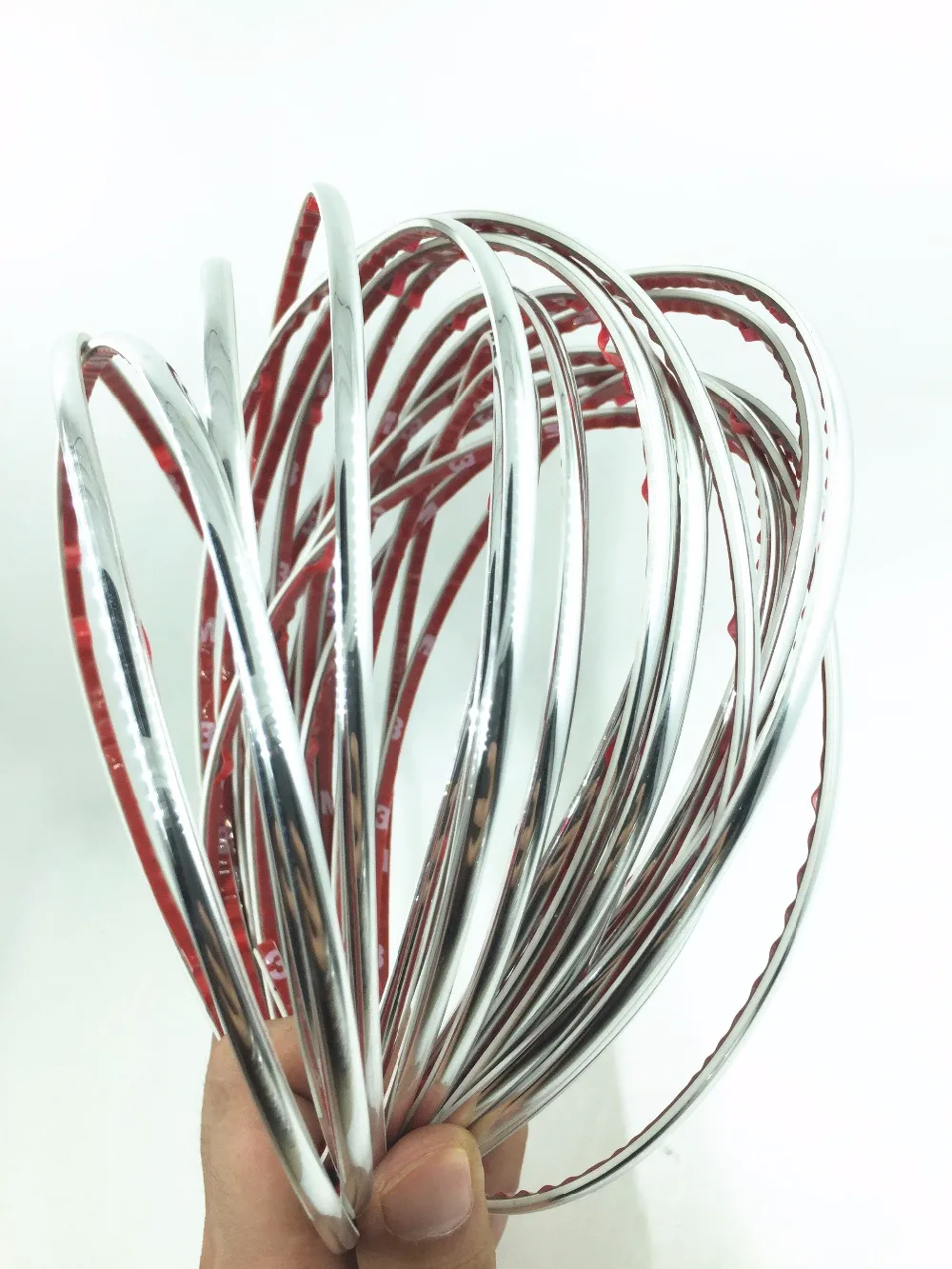 5Meters x 4/6/8/10/12/15/18/20/25/30mm Chrome Molding Trim Car Door Handle Windows Mirror Radio Protector Strips Silver