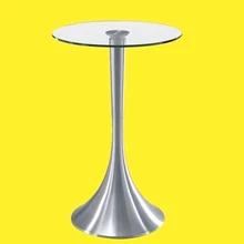 Simple modern toughened glass small round bar table living room home leisure fashion high round table