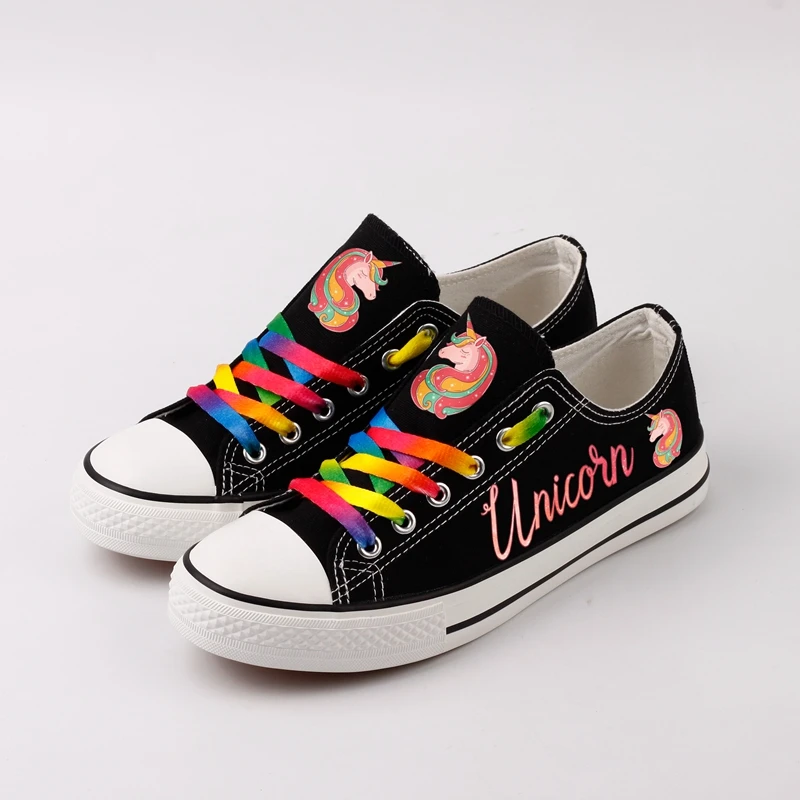 

Unique Dabbing Unicorn Printed Canvas Shoes Harajuku Style Low Top Platform Shoes Casual Leisure Shoes Unisex Espadrilles