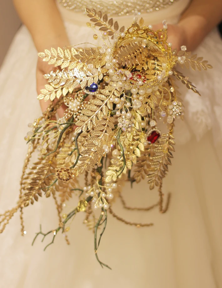 Женский Букет невесты с жемчужинами в готическом стиле|flower bouquet wedding|bouquet weddinghold